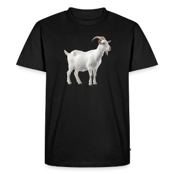 Portrait de chèvre de montagne blanche - T-shirt Premium bio Homme - noir - Devant - Nico (187cm)