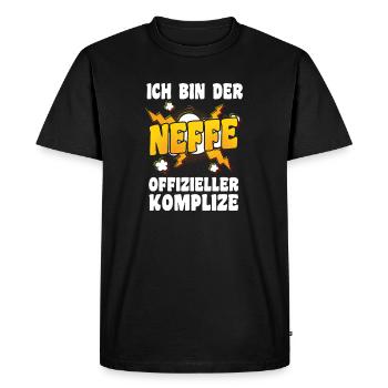 Motif familial neveu - T-shirt Premium bio Homme - noir - Devant - Nico (187cm)