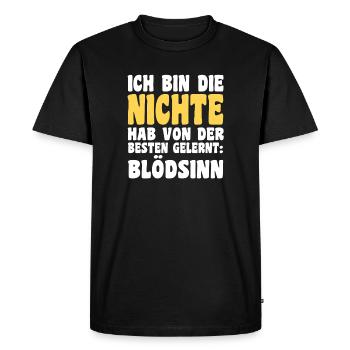 Nièce motif familial - T-shirt Premium bio Homme - noir - Devant - Nico (187cm)