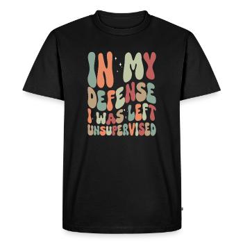 In my Defense I was left unsupervised - Men's Premium Organic T-Shirt - black - Front - Nico (187cm)