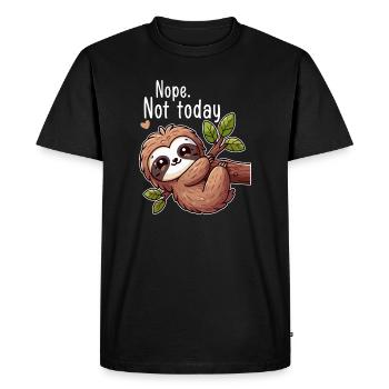 Sloth Lazy Day Nope Not Today - Men's Premium Organic T-Shirt - black - Front - Nico (187cm)