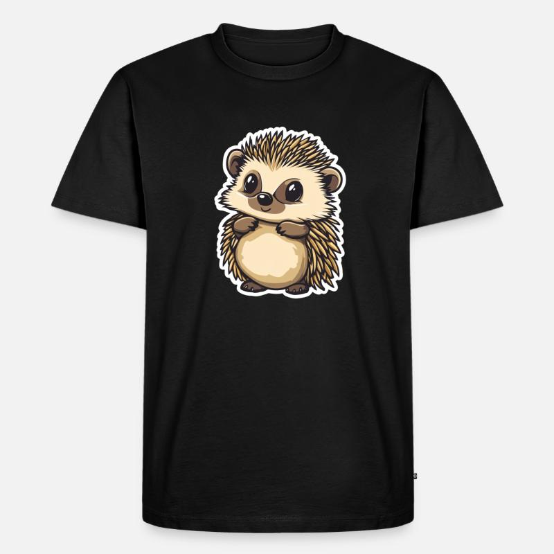 Igel - Männer Premium Bio T-Shirt - Schwarz