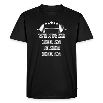 GYMNASE : Concentration et puissance - T-shirt Premium bio Homme - noir - Devant - Nico (187cm)