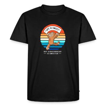 Gingerbread Christmas Gingerbread Man Gingerbread - Men's Premium Organic T-Shirt - black - Front - Nico (187cm)