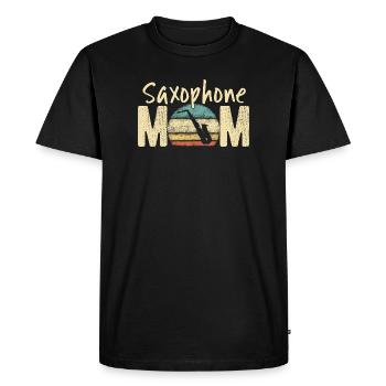 Saxophone Maman Rétro Vintage Marching Band Design - T-shirt Premium bio Homme - noir - Devant - Nico (187cm)