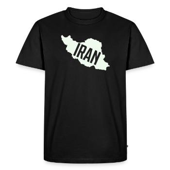 Carte de l’Iran Typographie audacieuse - T-shirt Premium bio Homme - noir - Devant - Nico (187cm)