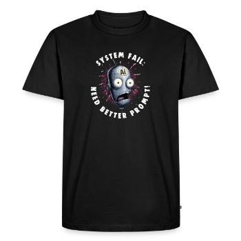 BESOIN D’UNE MEILLEURE INVITE Nerds Promt Engineer - T-shirt Premium bio Homme - noir - Devant - Nico (187cm)