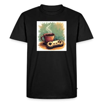 Caffeine & Campaigns - Men's Premium Organic T-Shirt - black - Front - Nico (187cm)
