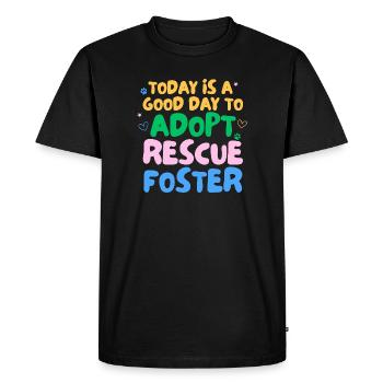 ADOPT DON'T SHOP - Men's Premium Organic T-Shirt - black - Front - Nico (187cm)