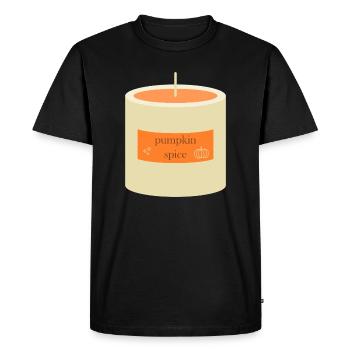 Bougie Citrouille Épices - T-shirt Premium bio Homme - noir - Devant - Nico (187cm)
