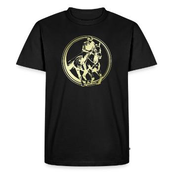 Silhouette de cheval d’équitation - T-shirt Premium bio Homme - noir - Devant - Nico (187cm)