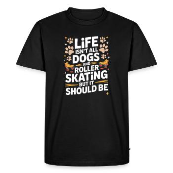 Roller Skating Saying Cats Joke Skating Gift - Men's Premium Organic T-Shirt - black - Front - Nico (187cm)