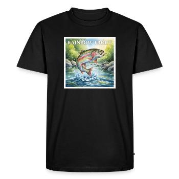 truite arc-en-ciel - T-shirt Premium bio Homme - noir - Devant - Nico (187cm)