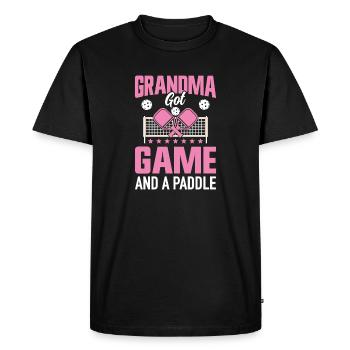 Pickleball Grandma Grandparents Paddle Game Gift - Men's Premium Organic T-Shirt - black - Front - Nico (187cm)