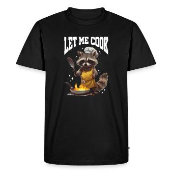 Raccoon Let Me Cook Meme - Men's Premium Organic T-Shirt - black - Front - Nico (187cm)