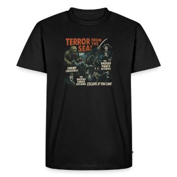 Terreur de la mer Horreur Film Affiche Halloween - T-shirt Premium bio Homme - noir - Devant - Nico (187cm)
