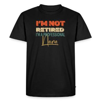 Je ne suis pas retraitée, pro maman - T-shirt Premium bio Homme - noir - Devant - Nico (187cm)