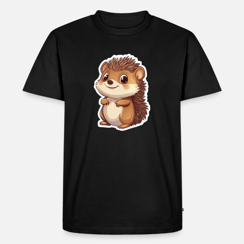 Igel - Männer Premium Bio T-Shirt - Schwarz