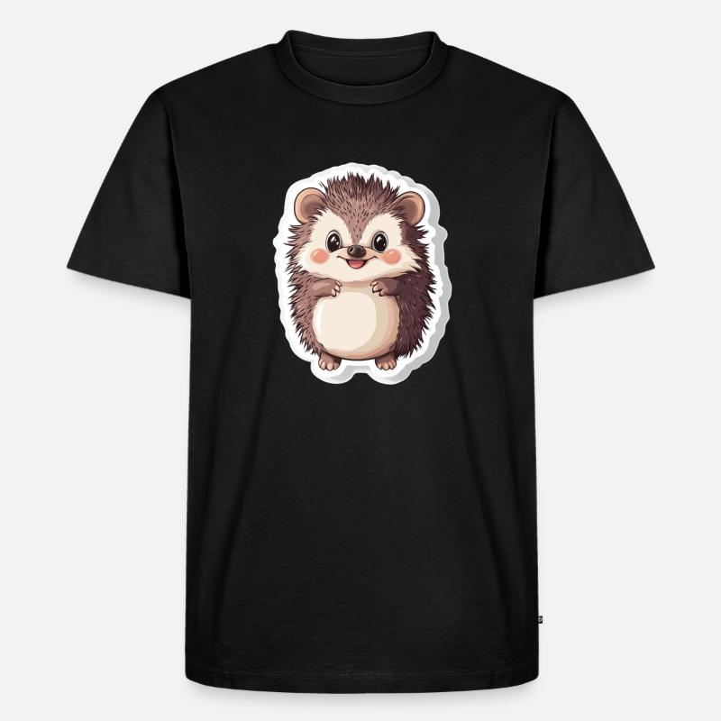 Igel - Männer Premium Bio T-Shirt - Schwarz
