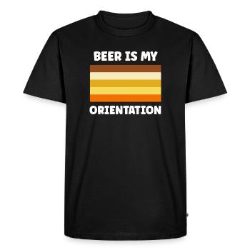 Bière est mon orientation - T-shirt Premium bio Homme - noir - Devant - Nico (187cm)
