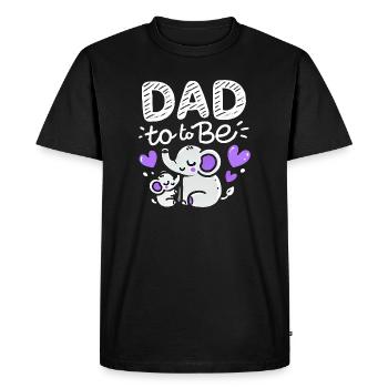 Dad To Be Elephant Baby Reveal, Fathers  - Men's Premium Organic T-Shirt - black - Front - Nico (187cm)