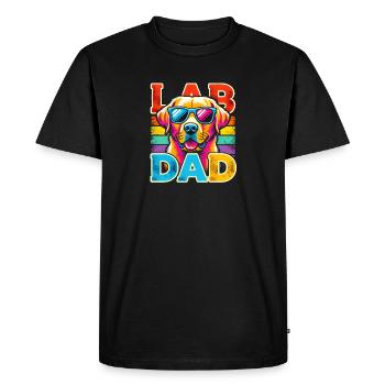 Labrador Dad Rainbow Sunglasses, father - Men's Premium Organic T-Shirt - black - Front - Nico (187cm)