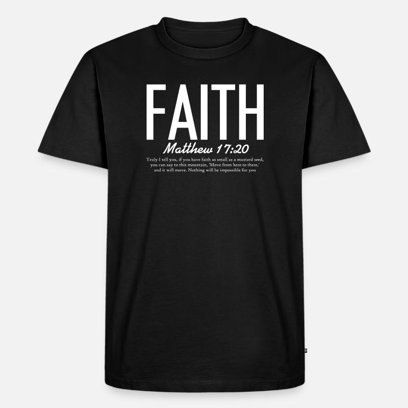 Glaube wie ein Senfkorn - Männer Premium Bio T-Shirt - Schwarz