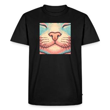 Nez de chat rétro - Illustration de moustaches colorées - T-shirt Premium bio Homme - noir - Devant - Nico (187cm)