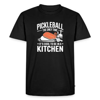 Pickleball Kitchen Ball - Men's Premium Organic T-Shirt - black - Front - Nico (187cm)
