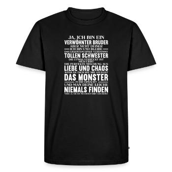 Moments de famille de Big Brother Sibling - T-shirt Premium bio Homme - noir - Devant - Nico (187cm)