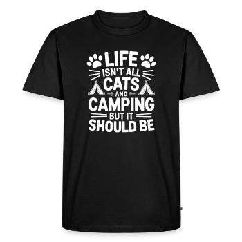 Camping Dire Chats Drôle Camping Cadeau - T-shirt Premium bio Homme - noir - Devant - Nico (187cm)