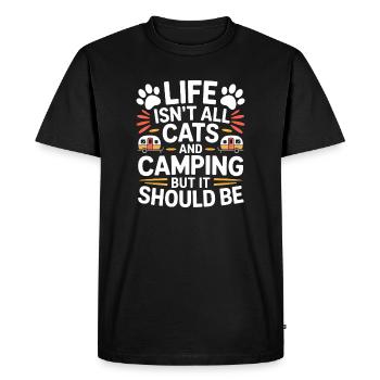 Camping Dire Chats Drôle Camping Cadeau - T-shirt Premium bio Homme - noir - Devant - Nico (187cm)