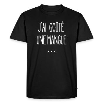 I tasted a mango - Men's Premium Organic T-Shirt - black - Front - Nico (187cm)