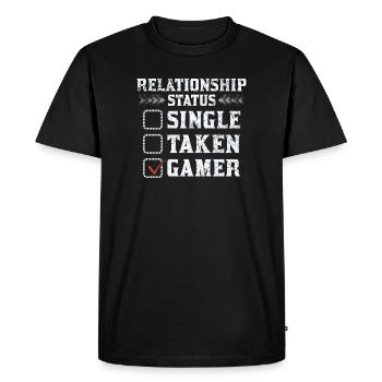 Chemise de statut de relation de joueur - T-shirt Premium bio Homme - noir - Devant - Nico (187cm)