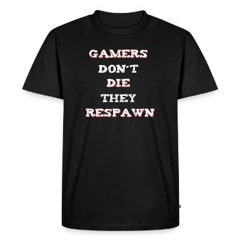 Gamer Saying Respawn - T-shirt Premium bio Homme - noir - Devant - Nico (187cm)