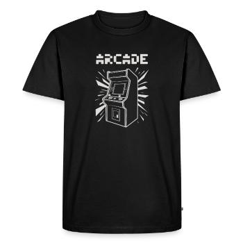 ARCADE Retro Arcade Slot Machine 80s 90s Gamer - Men's Premium Organic T-Shirt - black - Front - Nico (187cm)