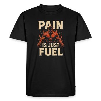 La douleur n’est qu’un carburant : une force ardente - T-shirt Premium bio Homme - noir - Devant - Nico (187cm)
