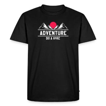 Adventure Awaits Go Explore Hike Nature Trails - Men's Premium Organic T-Shirt - black - Front - Nico (187cm)
