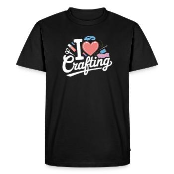 I Love Crafting - Men's Premium Organic T-Shirt - black - Front - Nico (187cm)