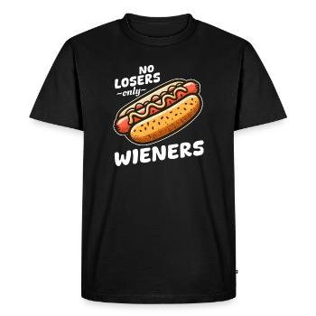 Hot dog No Losers Wieners - T-shirt Premium bio Homme - noir - Devant - Nico (187cm)