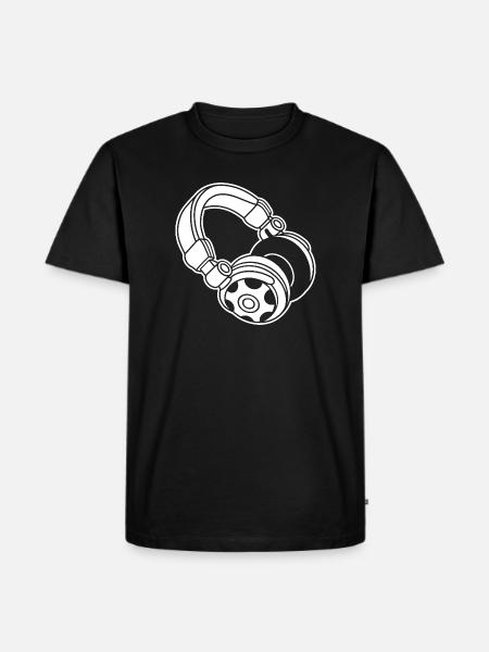 Headphone Silhouette: DJ & Music Vibes - Men's Premium Organic T-Shirt - black
