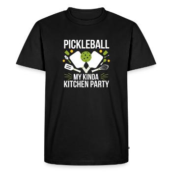 Pickleball My Kinda Kitchen Party - Men's Premium Organic T-Shirt - black - Front - Nico (187cm)