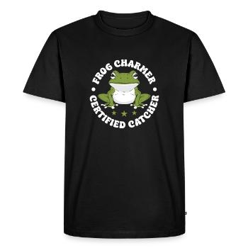 Frog Catcher Charmer Certified Frog - Men's Premium Organic T-Shirt - black - Front - Nico (187cm)