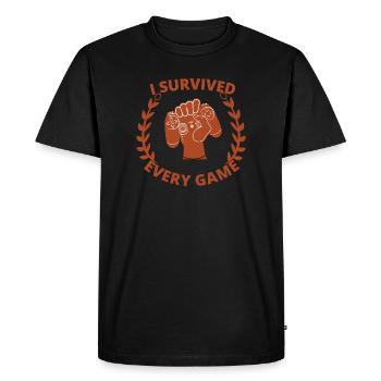 J’ai survécu à chaque match - T-shirt Premium bio Homme - noir - Devant - Nico (187cm)