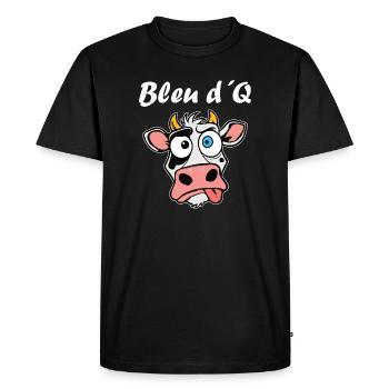 Drôle Vache Stupide Bleu d’Q Dessin animé - T-shirt Premium bio Homme - noir - Devant - Nico (187cm)