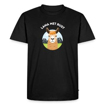 Llama at Rest – Funny pun - Men's Premium Organic T-Shirt - black - Front - Nico (187cm)