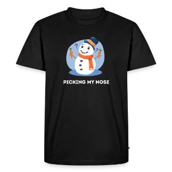 Cure My Nose - Jeu de mots amusant sur le bonhomme de neige - T-shirt Premium bio Homme - noir - Devant - Nico (187cm)