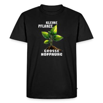 SMALL PLANT, BIG HOPE - Men's Premium Organic T-Shirt - black - Front - Nico (187cm)