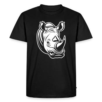 Rhinoceros Head - Men's Premium Organic T-Shirt - black - Front - Nico (187cm)