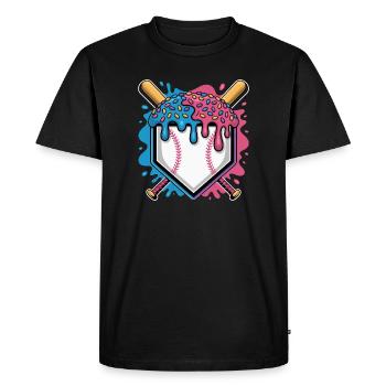 Baseball Home Plate Mit Eis Und Streuseln - Men's Premium Organic T-Shirt - black - Front - Nico (187cm)